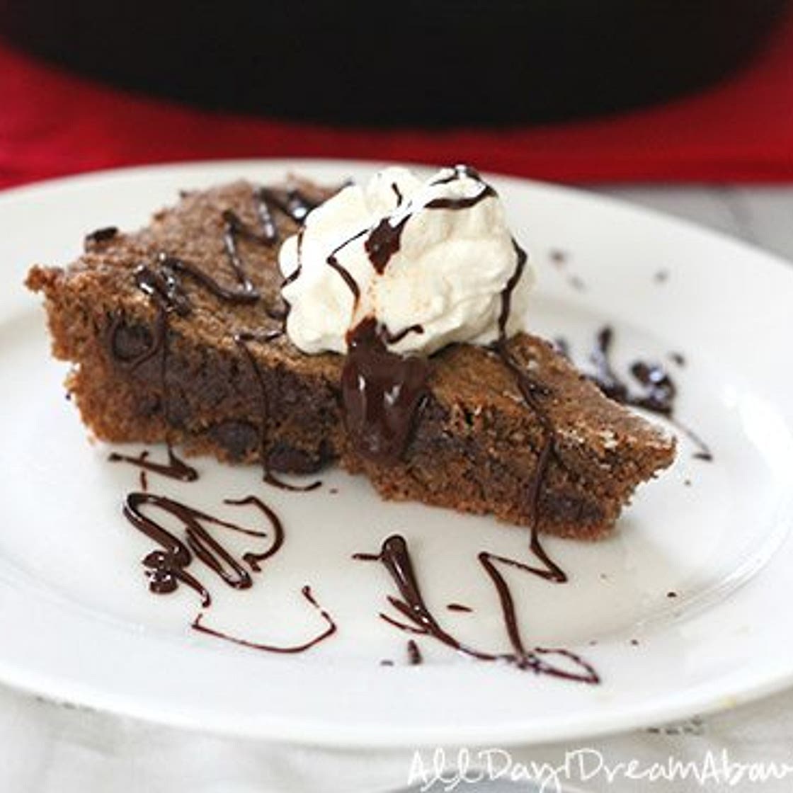 Skillet Gingerbread Chocolate Chip Cookie