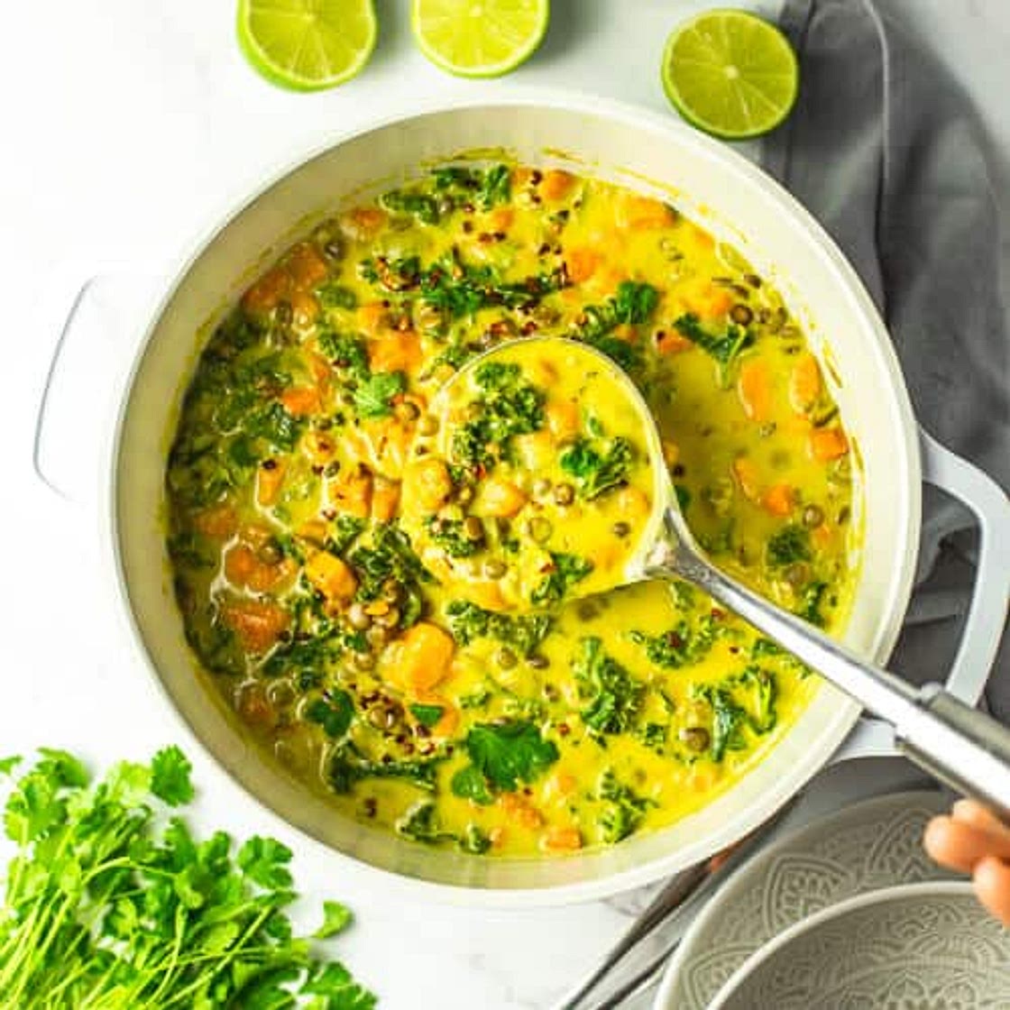 Vegan Sweet Potato Coconut Lentil Stew