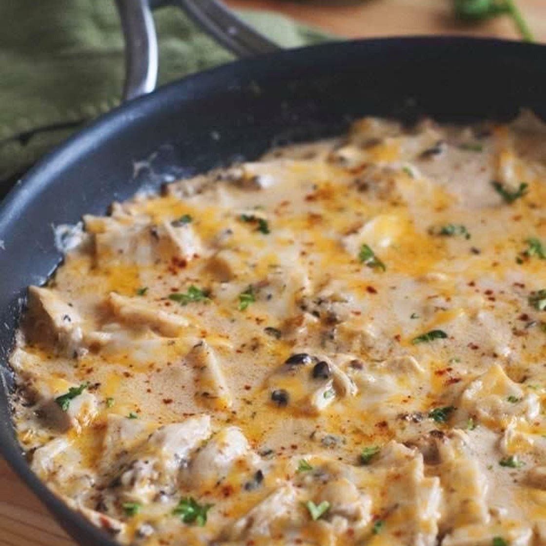 Sour Cream Chicken Enchilada Skillet