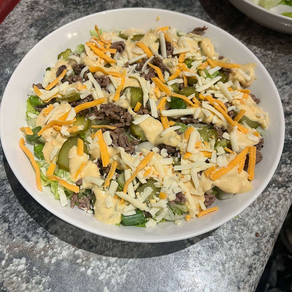 Big Mac in a Bowl (Big Mac Salad) Keto, Low Carb, GF