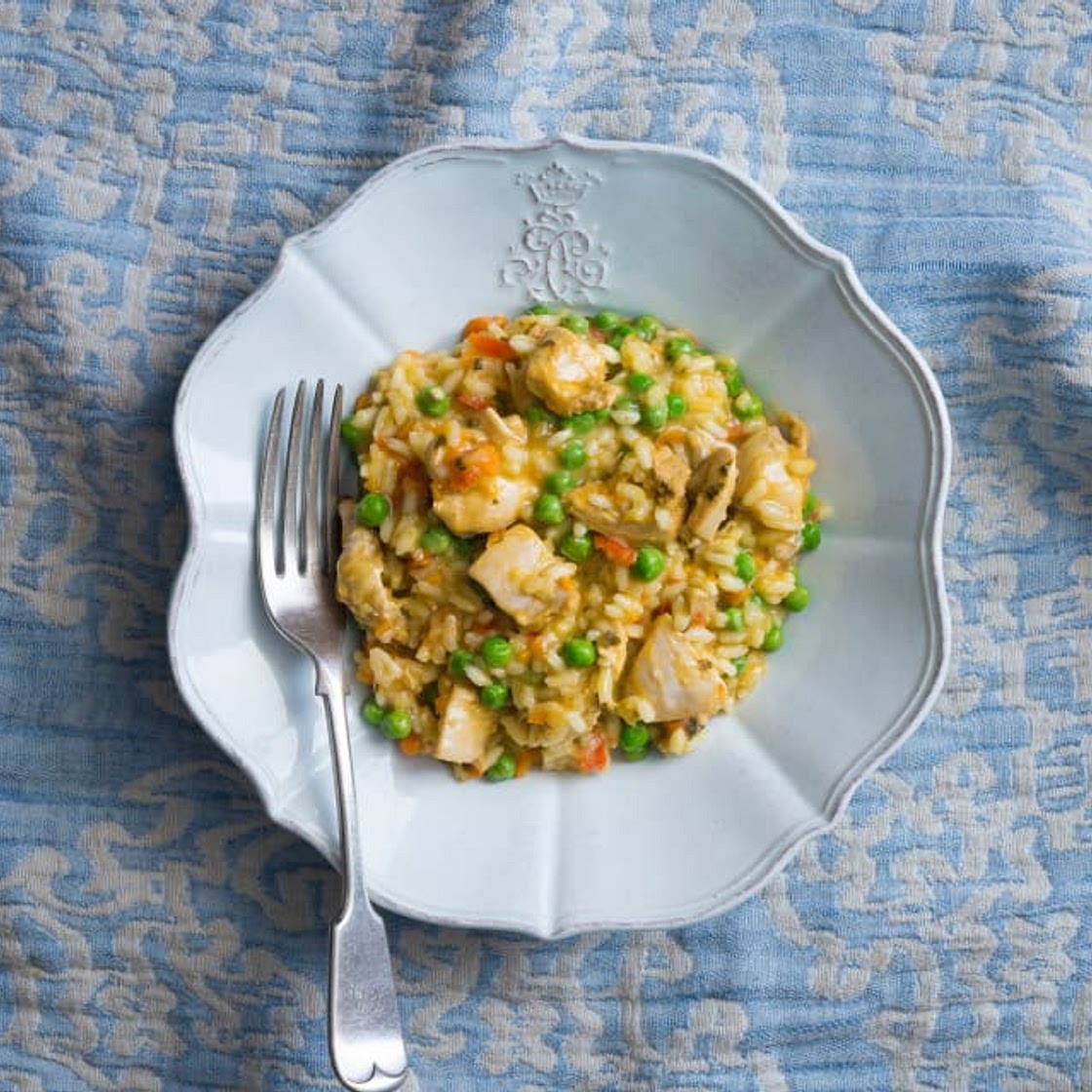 Apricot chicken risotto