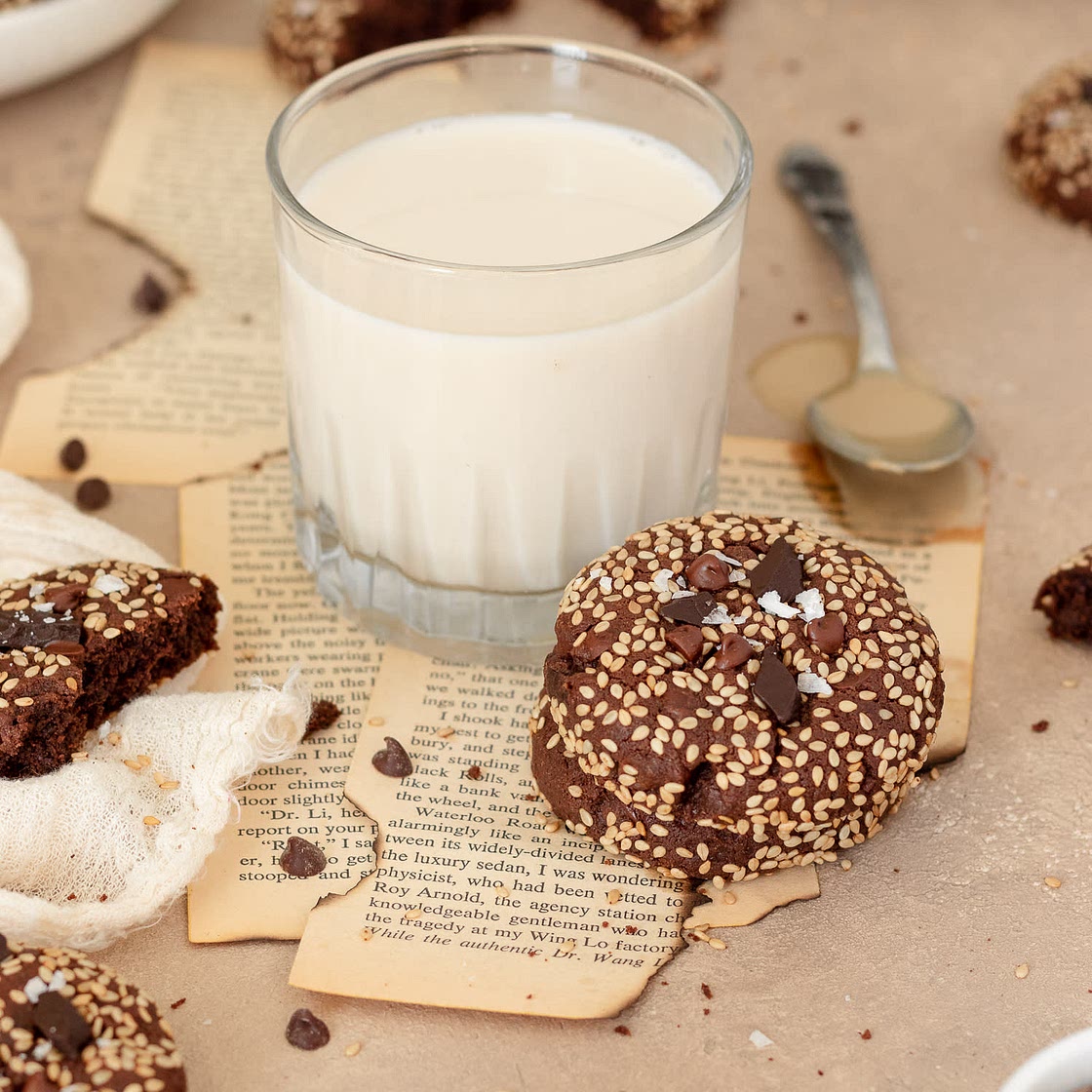 Double Chocolate Tahini Sesame Cookies