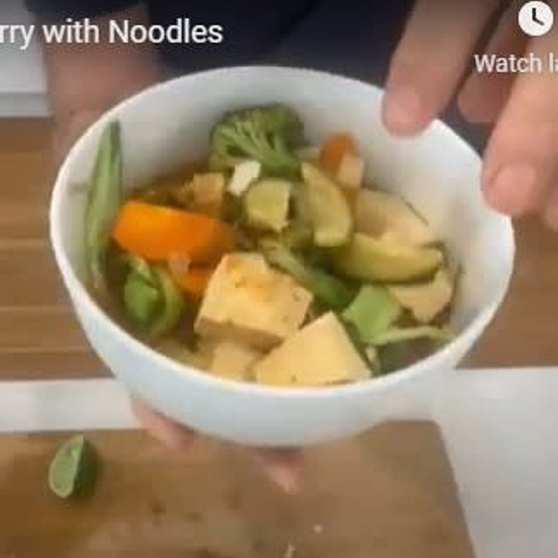 Tofu curry with noodles