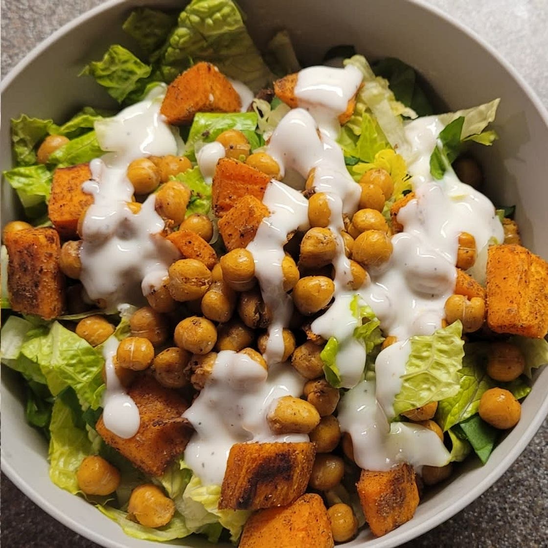 Chickpea Sweet Potato Shawarma Salad | Oldways