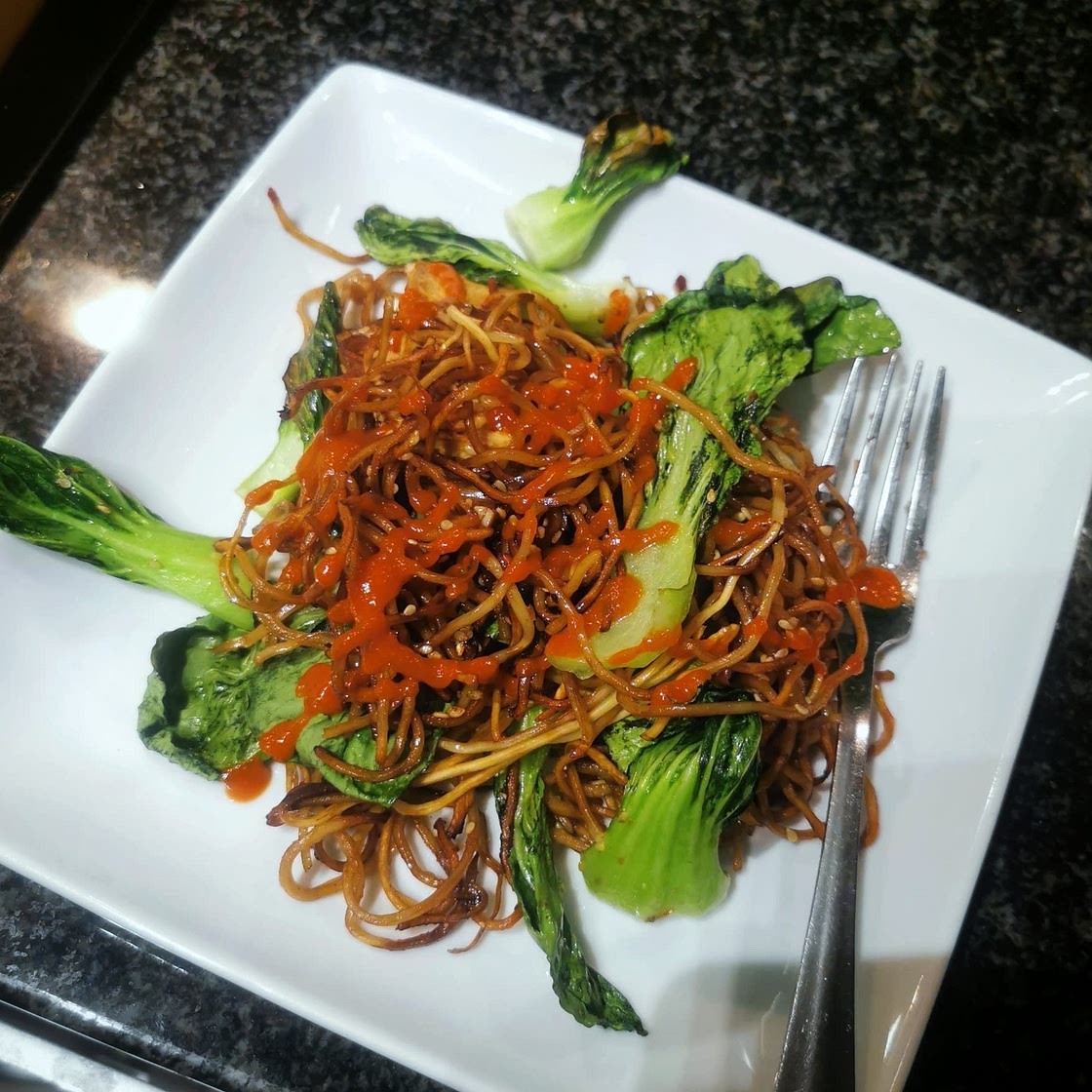 Crispy Sheet-Pan Noodles With Glazed Tofu