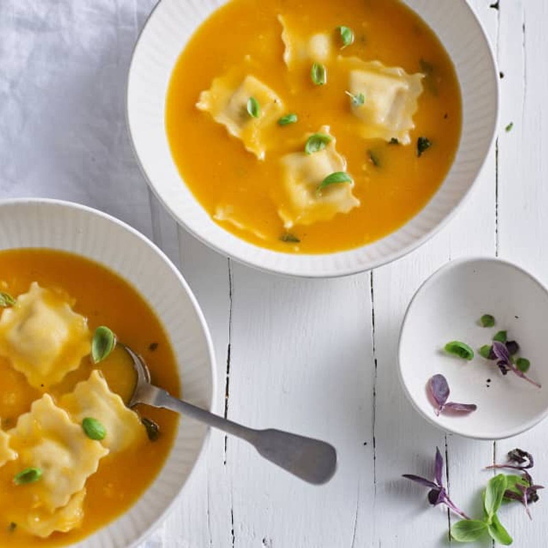 Butternut Squash Ravioli Soup