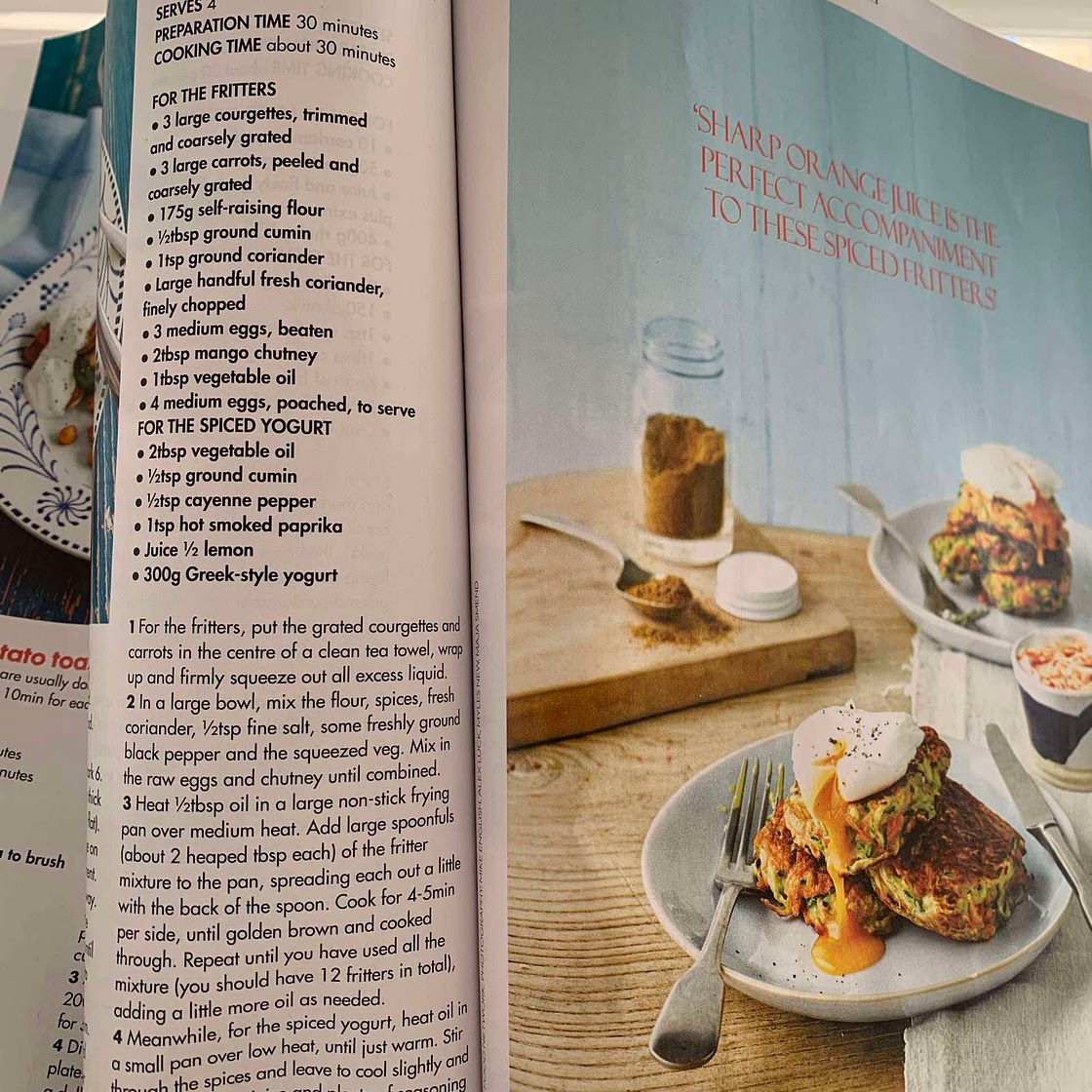 Carrot courgette and cumin fritters