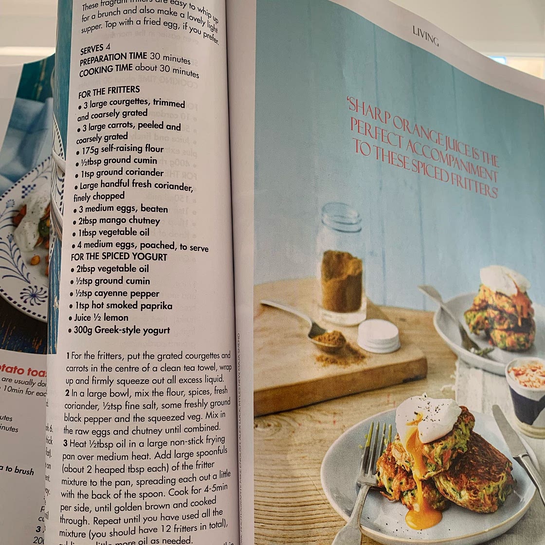 Carrot courgette and cumin fritters