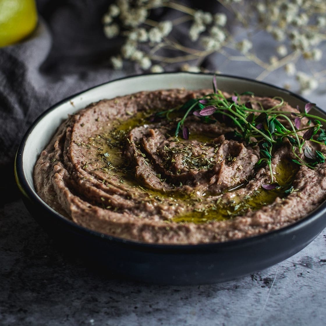 Quick and Simple Adzuki Bean Hummus with Lemon Honey