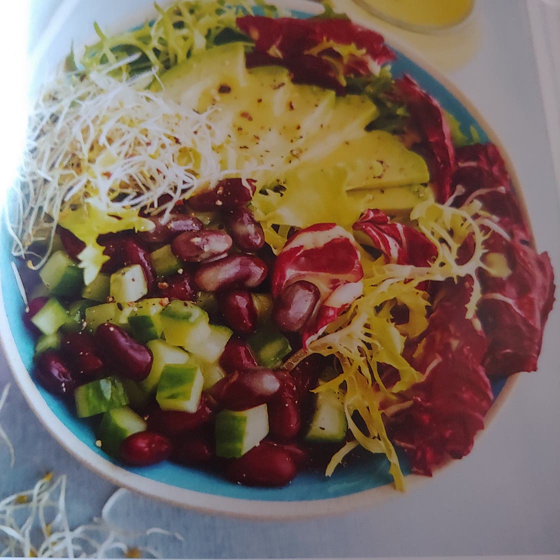 Frisee Salad with kidney beans & sprouts