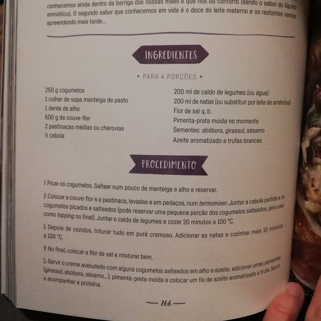 Creme aveludado de couve-flor, pastinaca e trufa