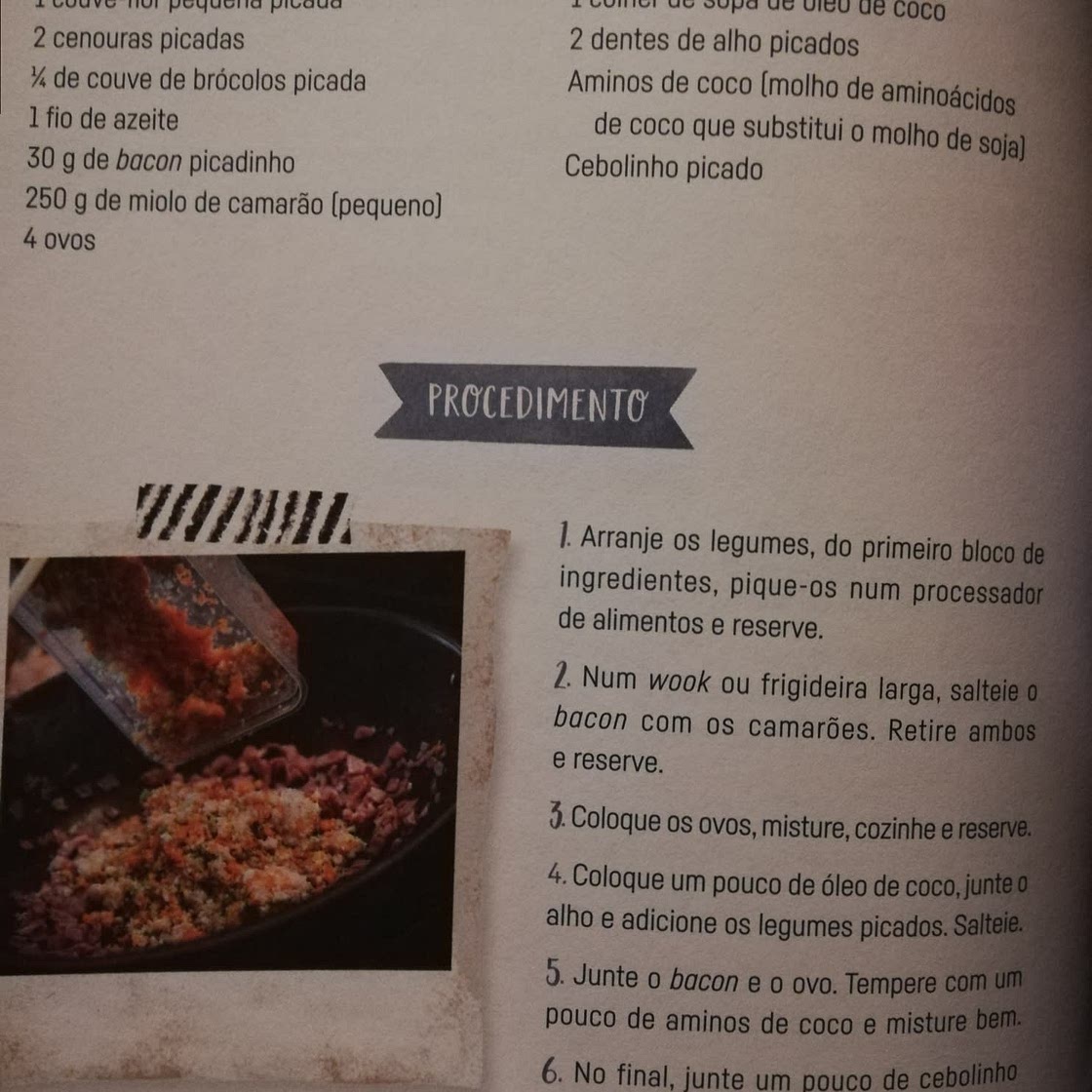 Chau-chau de couve-flor com gambas