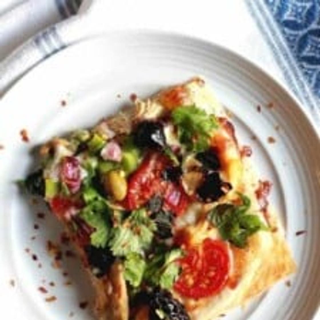 Phyllo Pizza with Chicken, Vegetables and Fresh Herbs