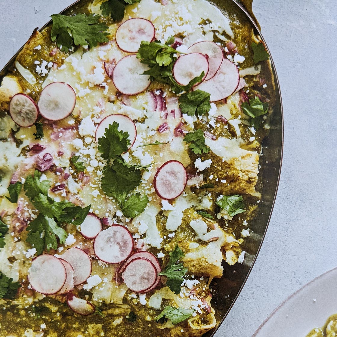 Green Enchiladas With Tomatillo Sauce