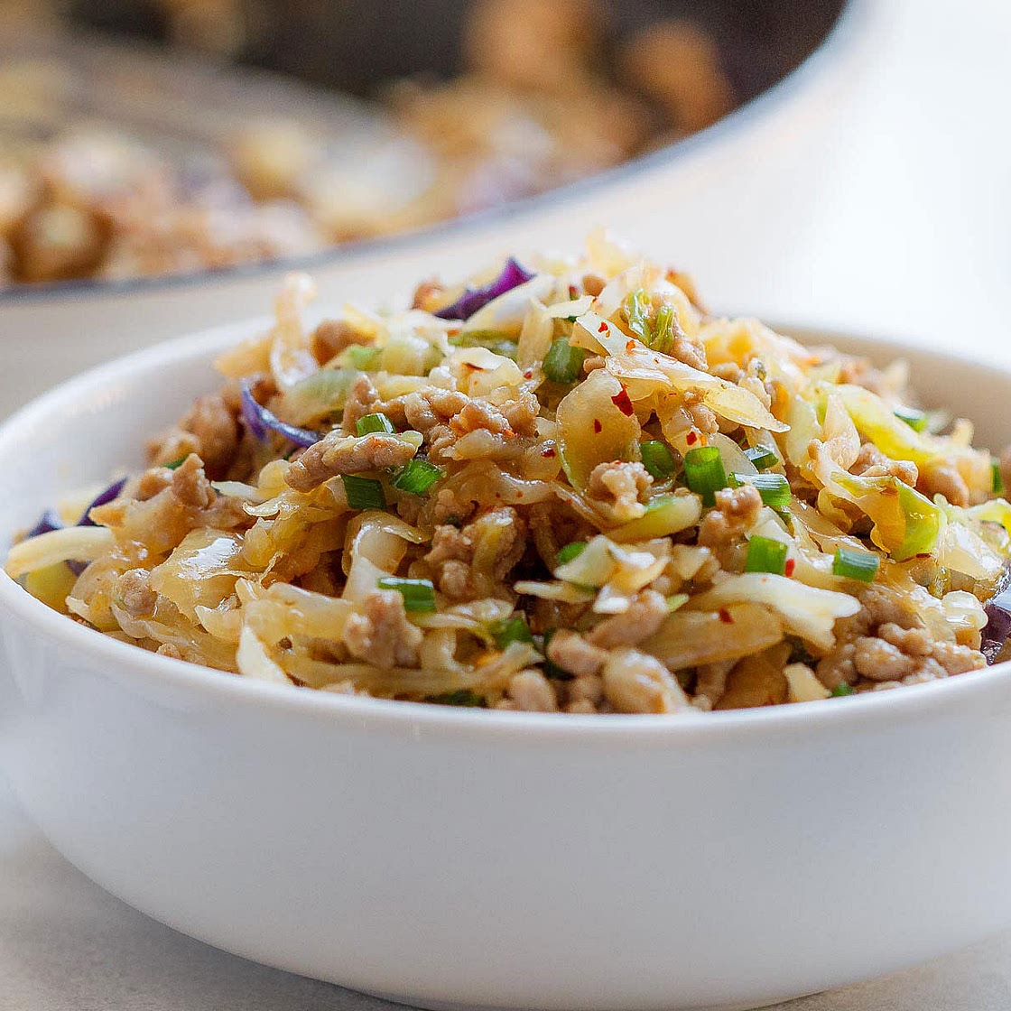 Egg Roll Bowls with Chicken and Cabbage