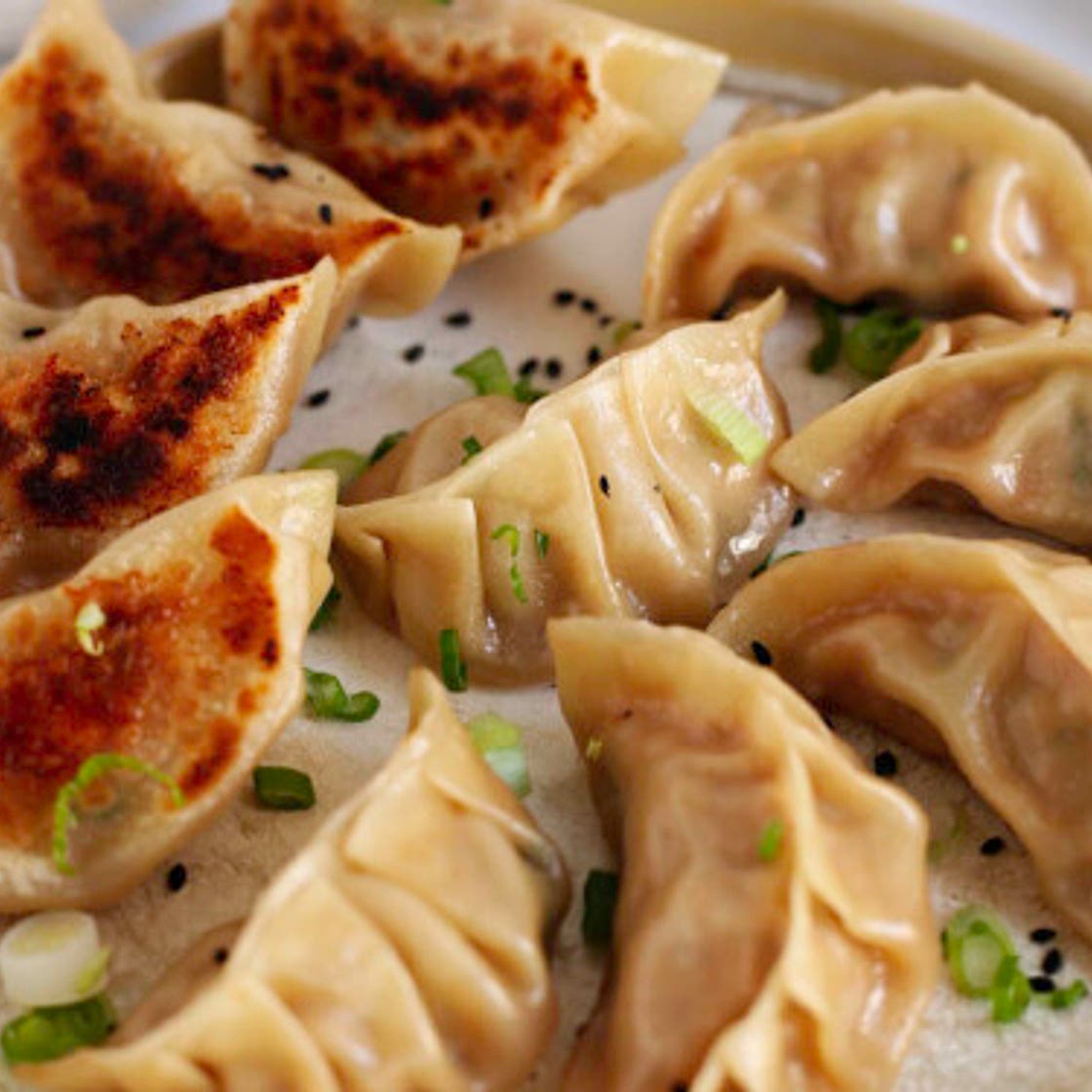 Pan-Fried Pork Dumplings with Cabbage