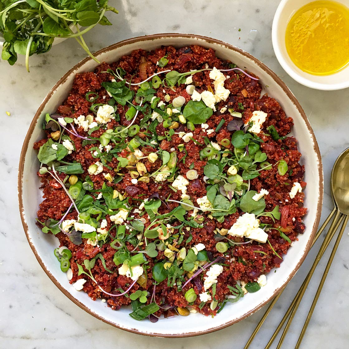 Harissa Roasted Leeks & Beetroot w Bulgur Wheat - Adre's Kitchen