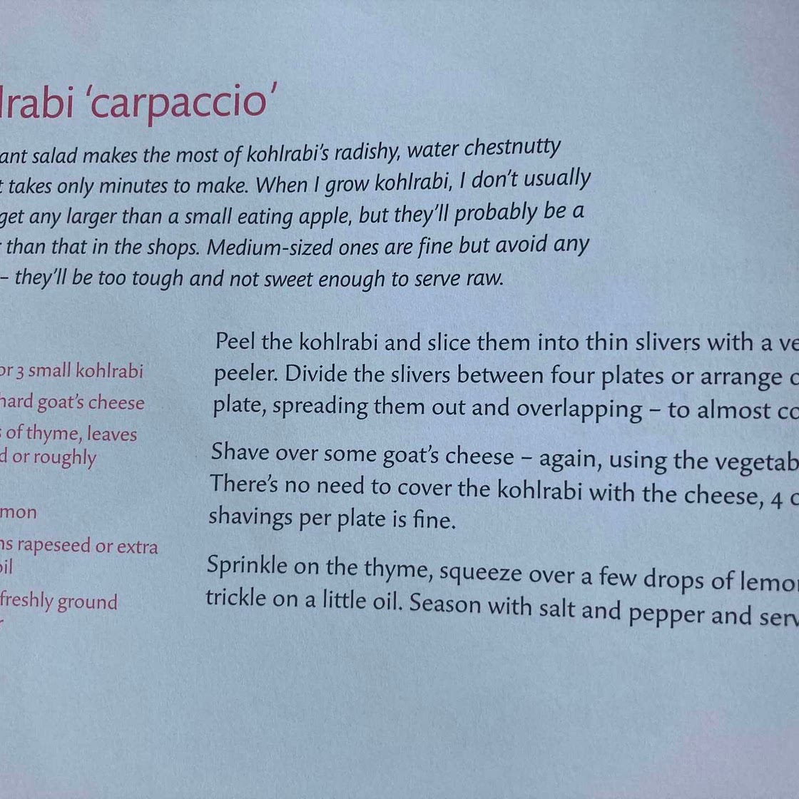 Kohlrabi carpaccio