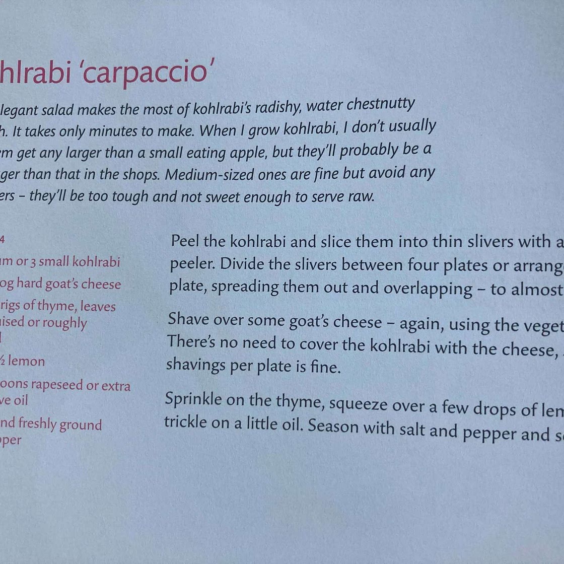 Kohlrabi carpaccio