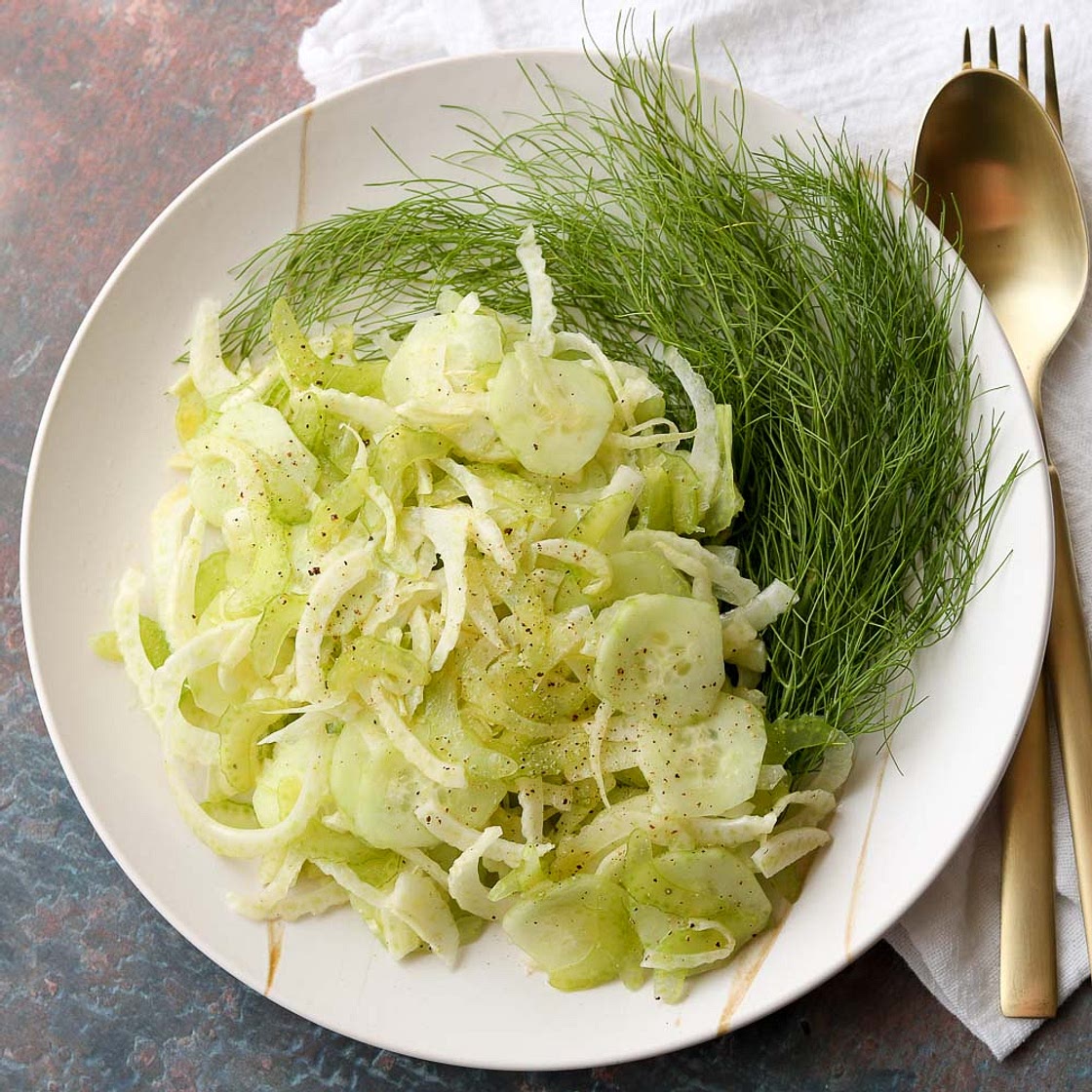 Shaved Fennel, Cucumber and Celery Salad