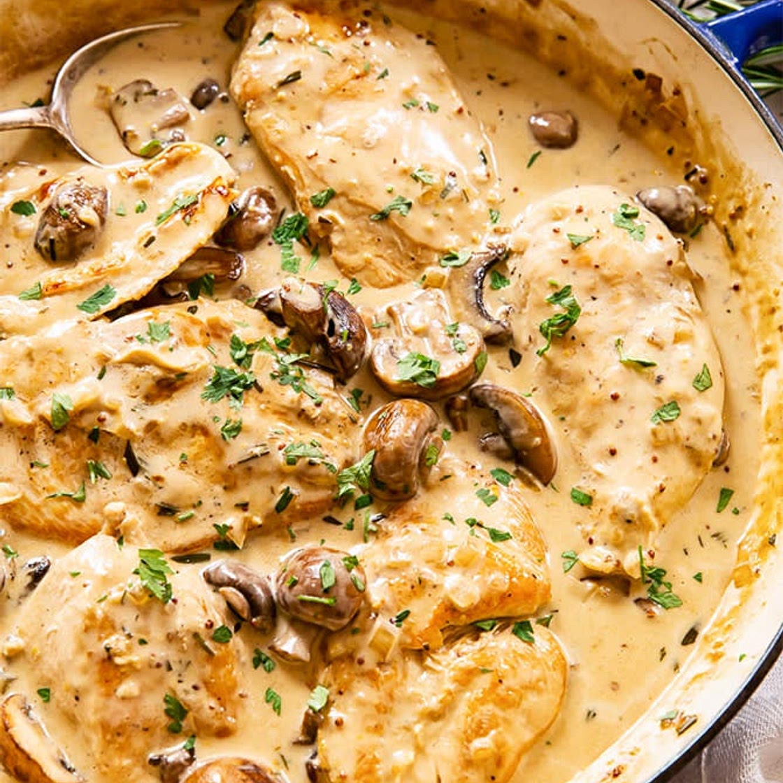 Blanquette de poulet aux champignons