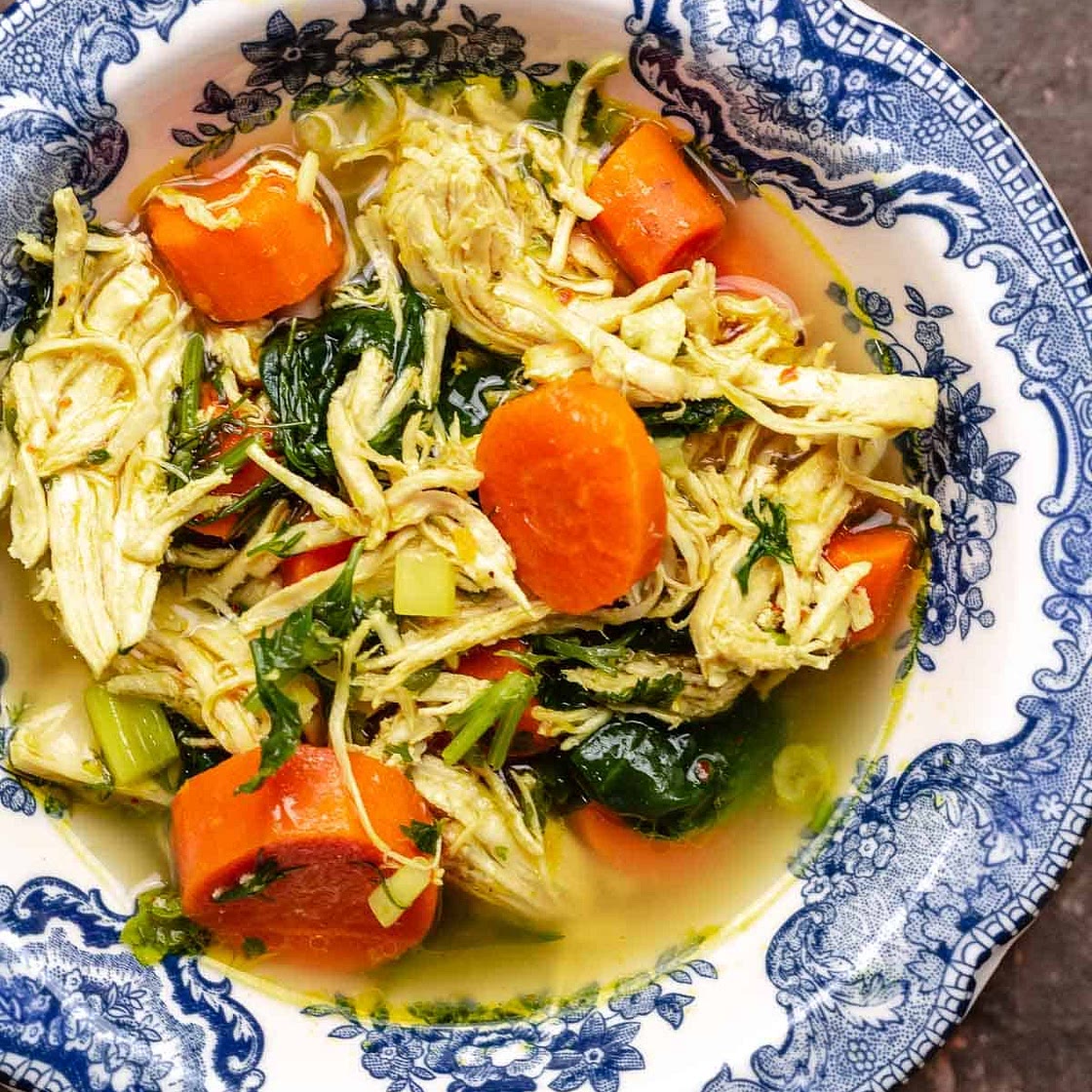 Mediterranean-Style Turmeric Lemon Chicken Soup