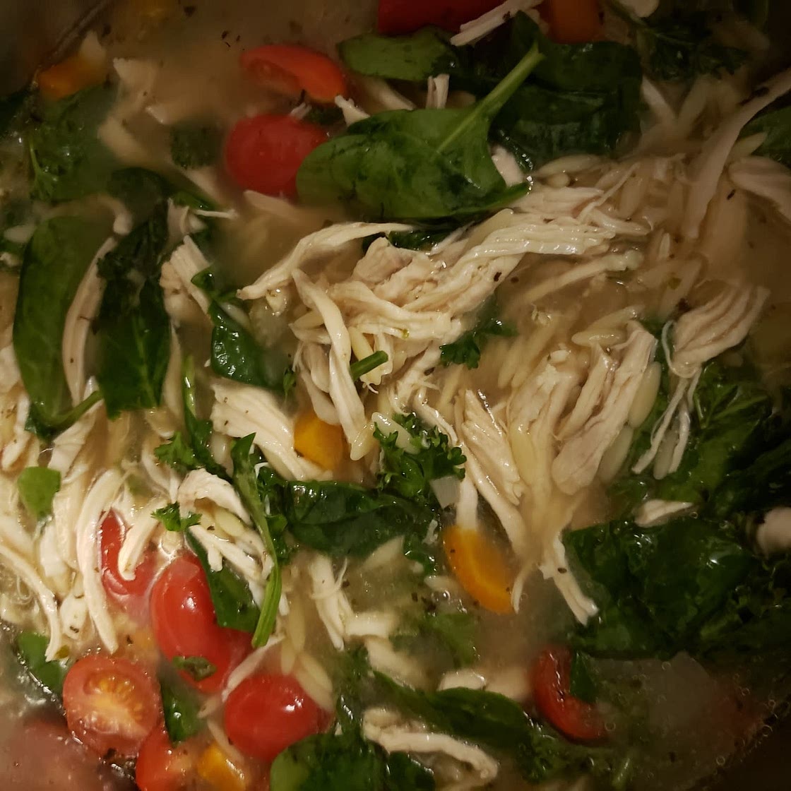 One Pot Lemon Chicken Orzo Soup