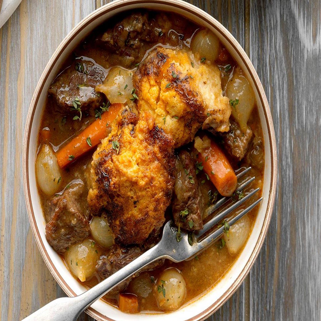 Short Rib Stew with Biscuit Topping