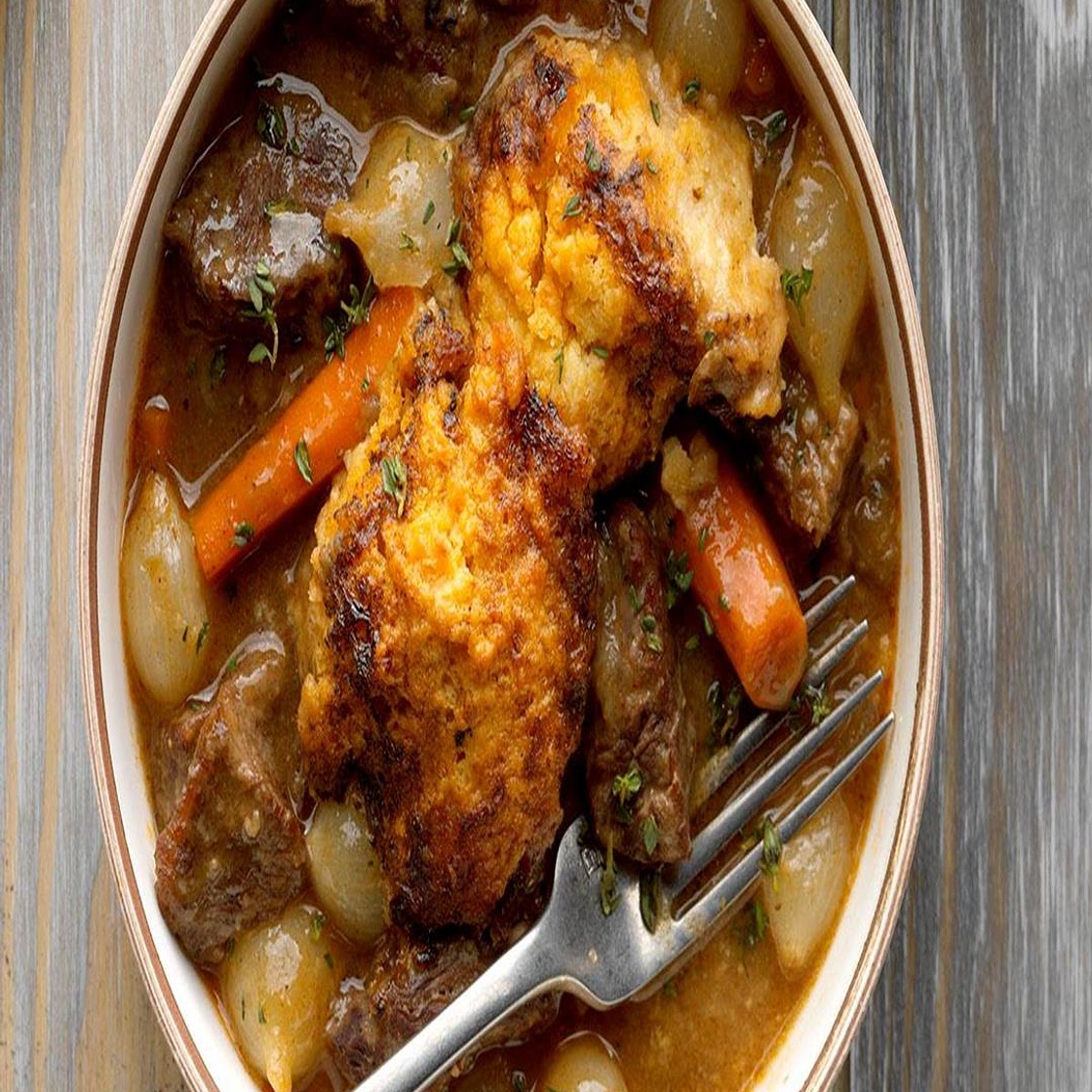 Short Rib Stew with Biscuit Topping