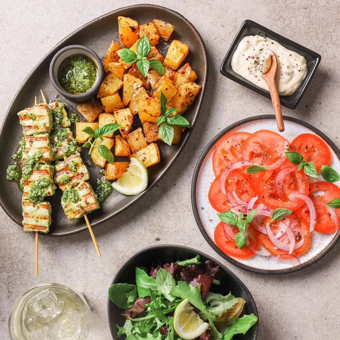 Pesto Swordfish Kebabs