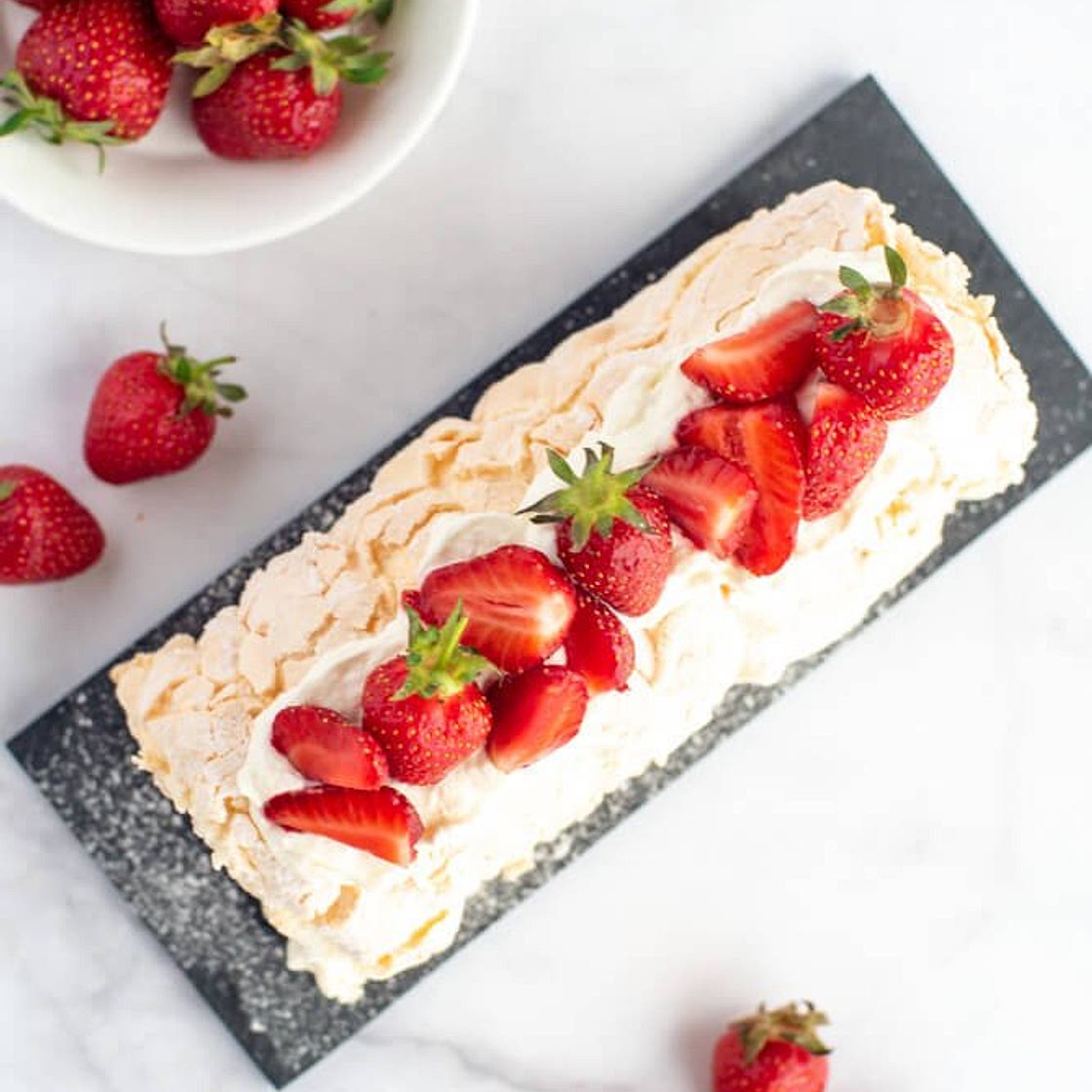 Strawberry Meringue Roulade