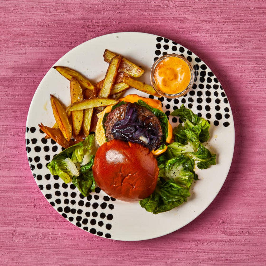 Chipotle Beef Burger With Caramelised Onions