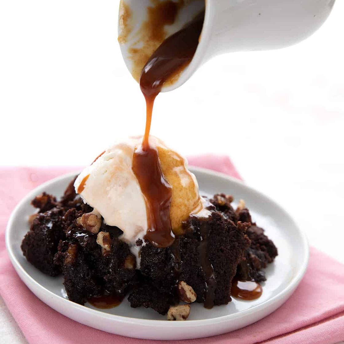 Slow Cooker Keto Turtle Brownies