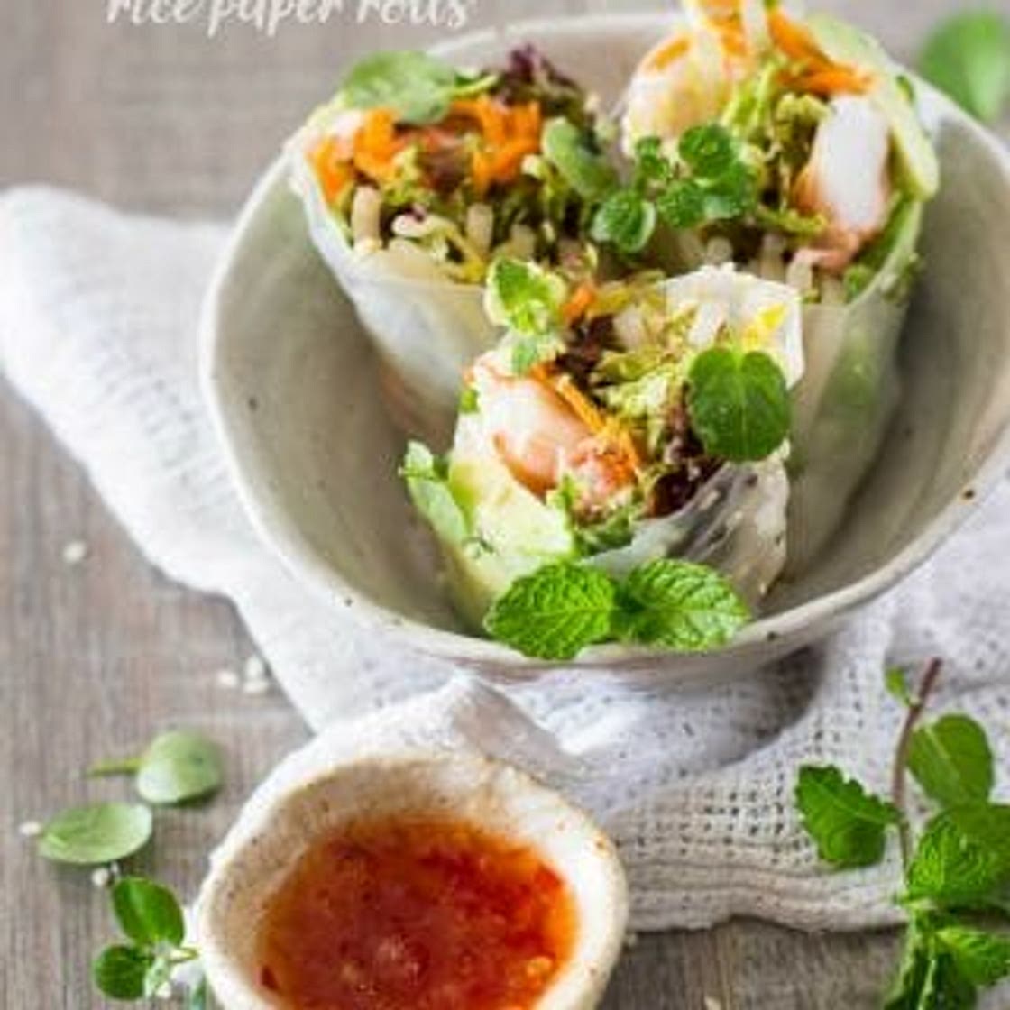 Japanese rice paper rolls