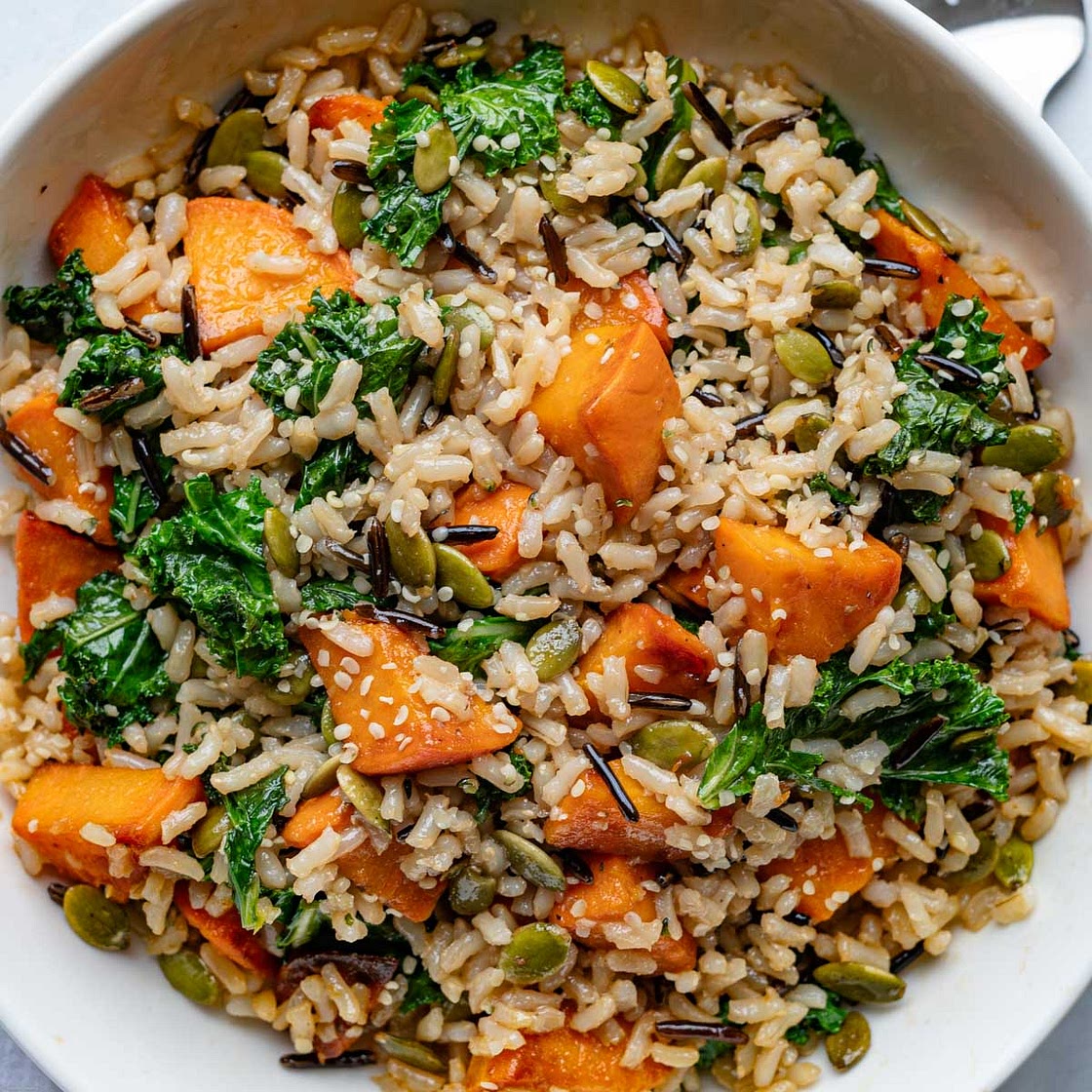 Kale & Sweet Potato Wild Rice Bowl