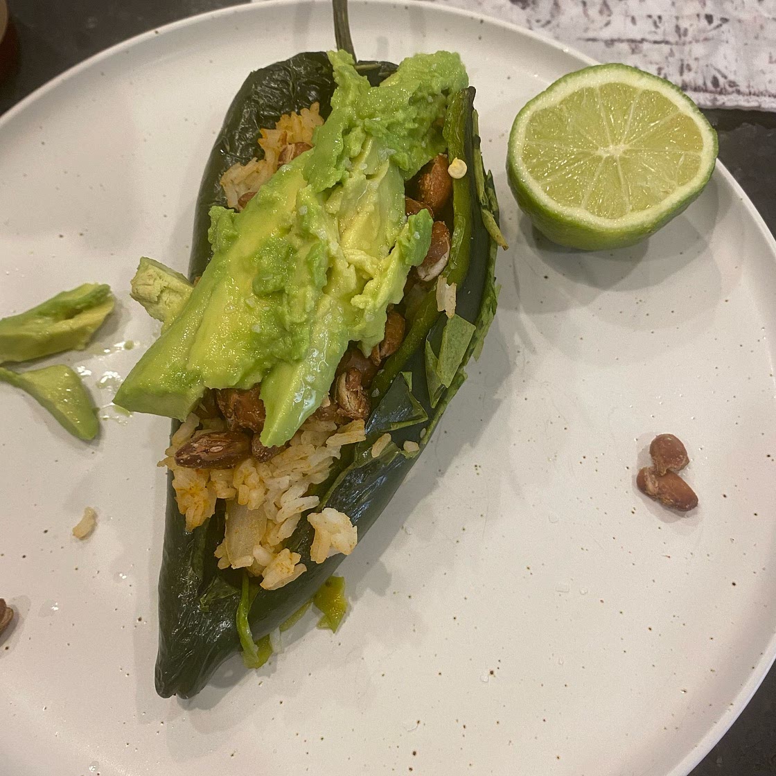 Vegan Stuffed Poblano Peppers