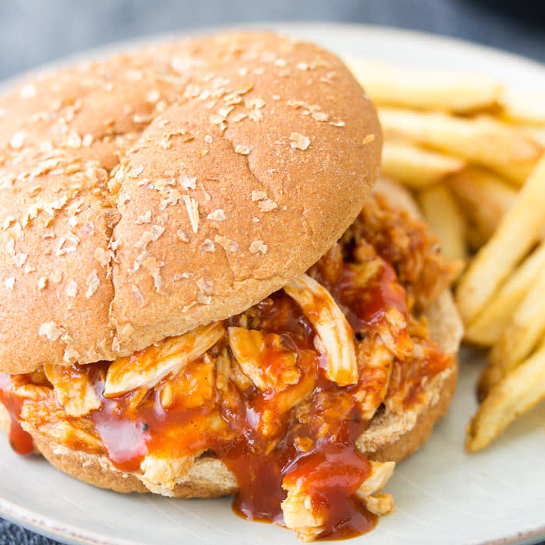 Slow Cooker BBQ Chicken Sandwiches
