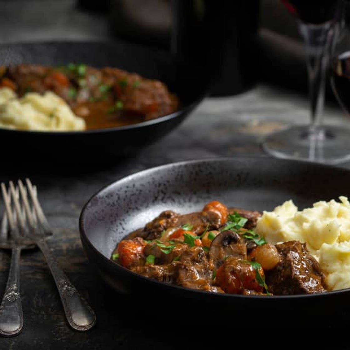 Beef cheek Bourguignon