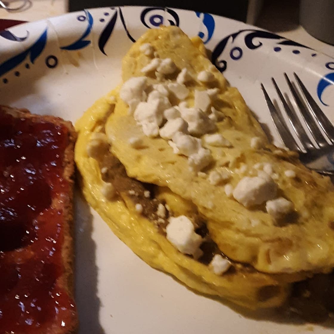 Pumpkin Dal Omelet with Feta