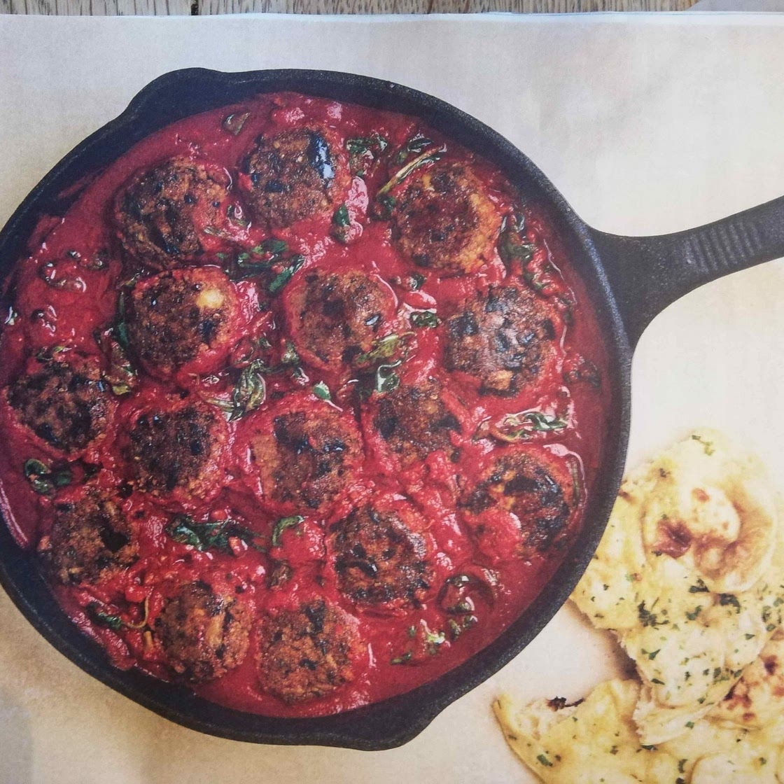 Aubergine koftas in tomato and spinach sauce