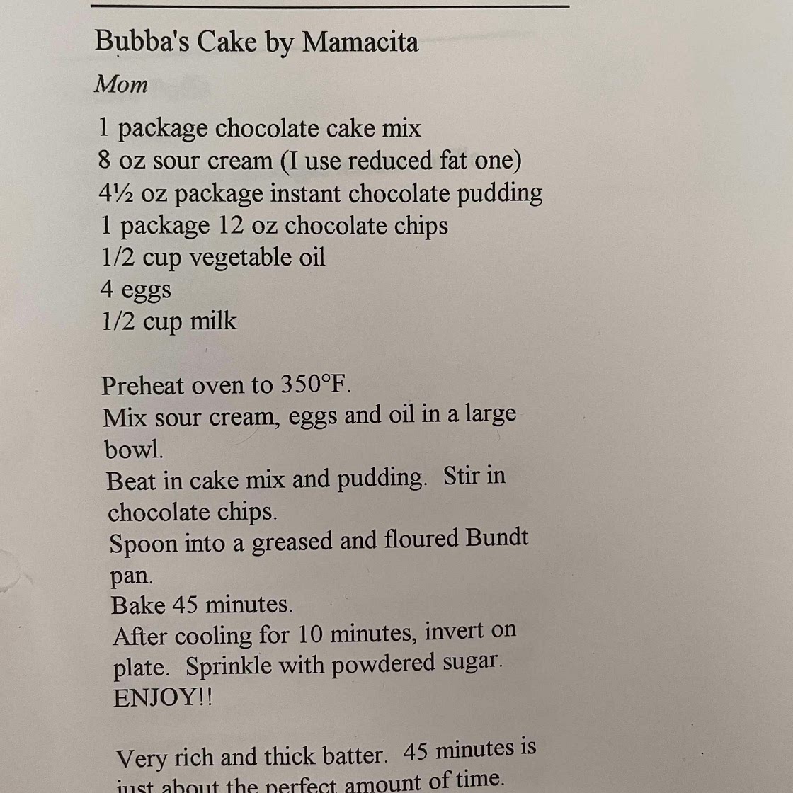 Bubbas cake 