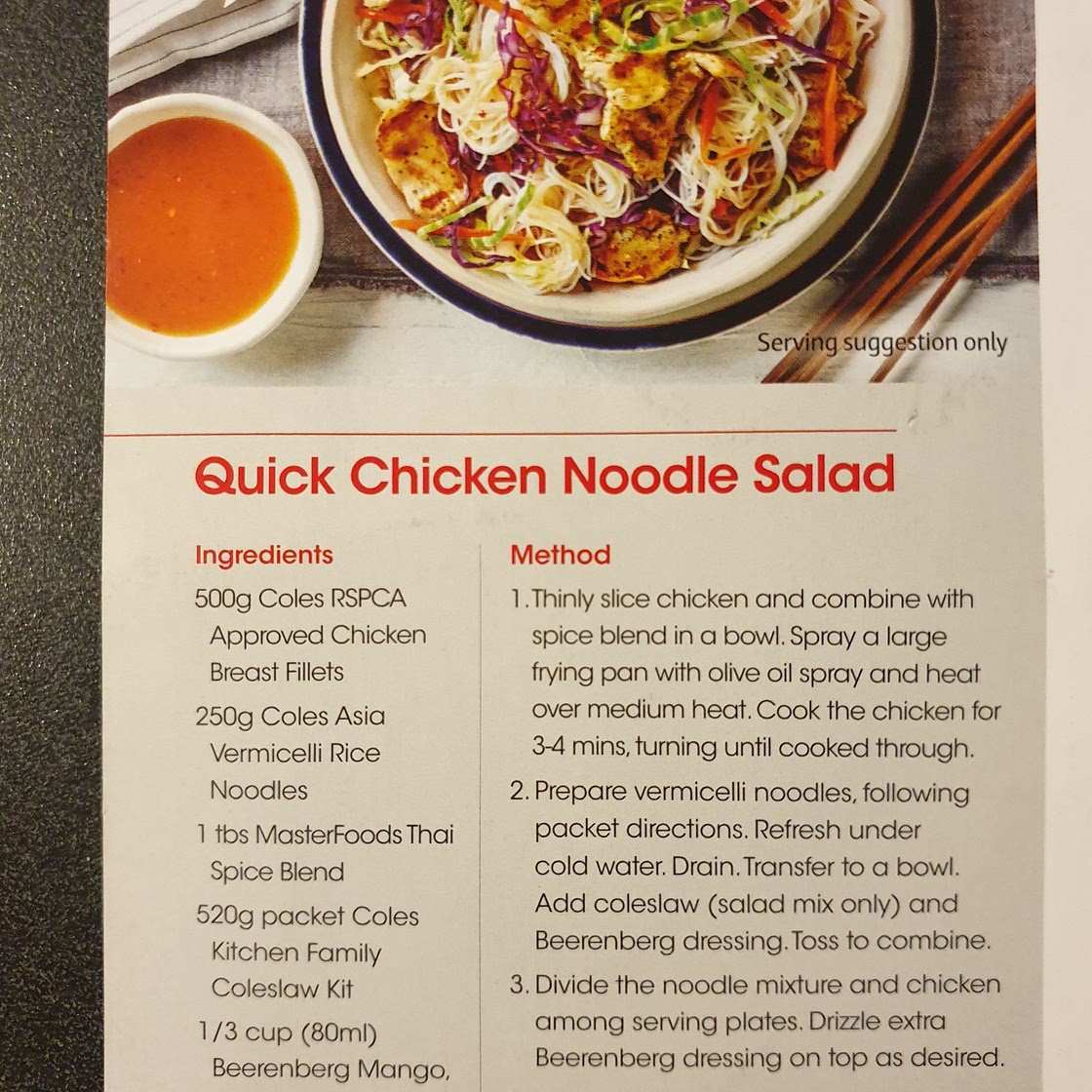 Chicken noodle salad