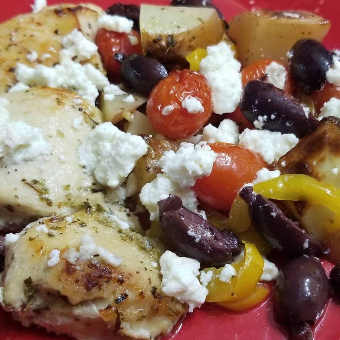 Sheet pan greek chicken