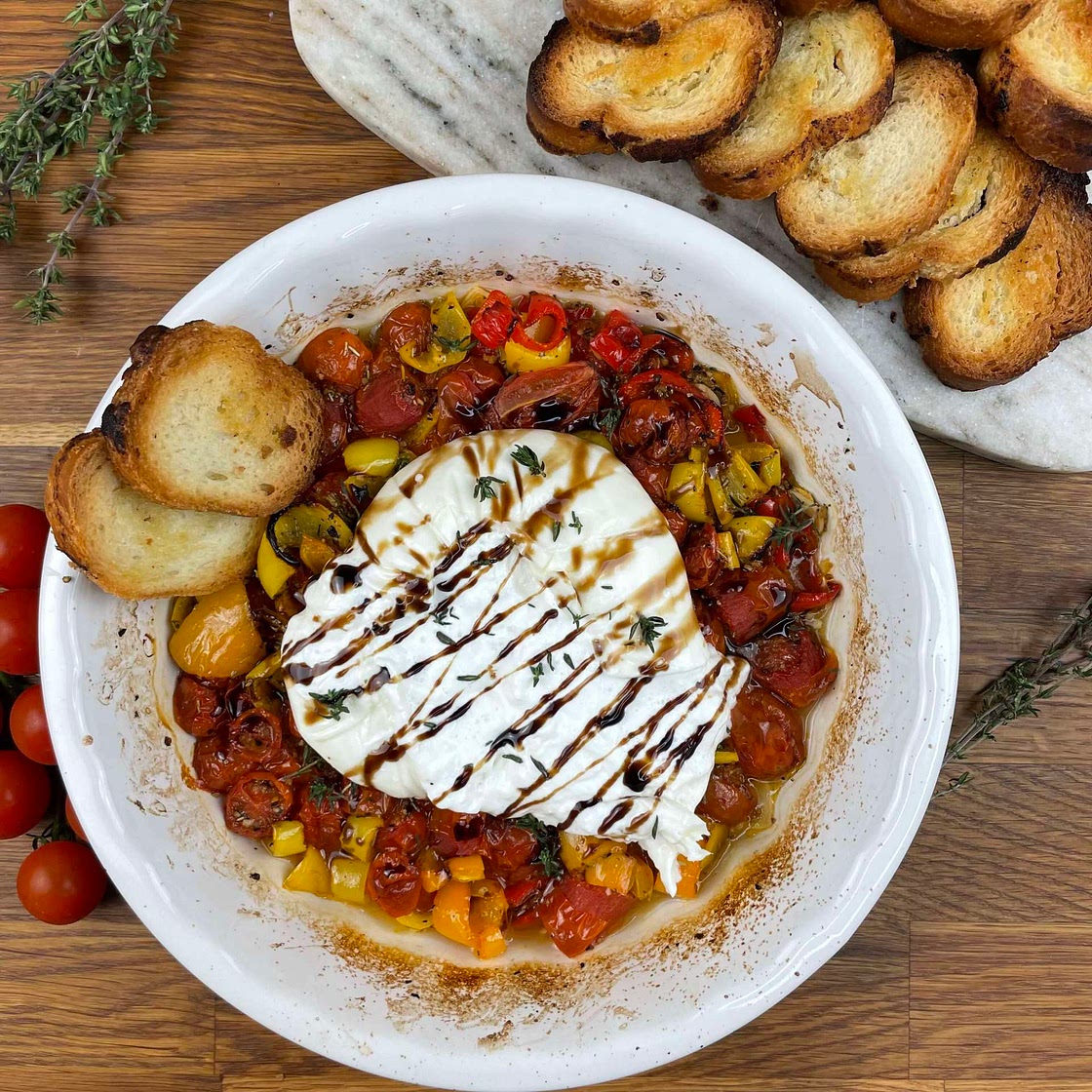 Roasted Tomatoes with Burrata 