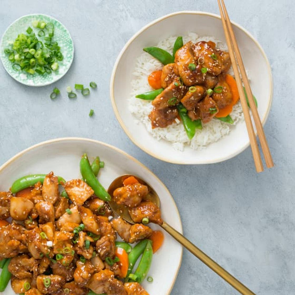 Sticky sesame chicken