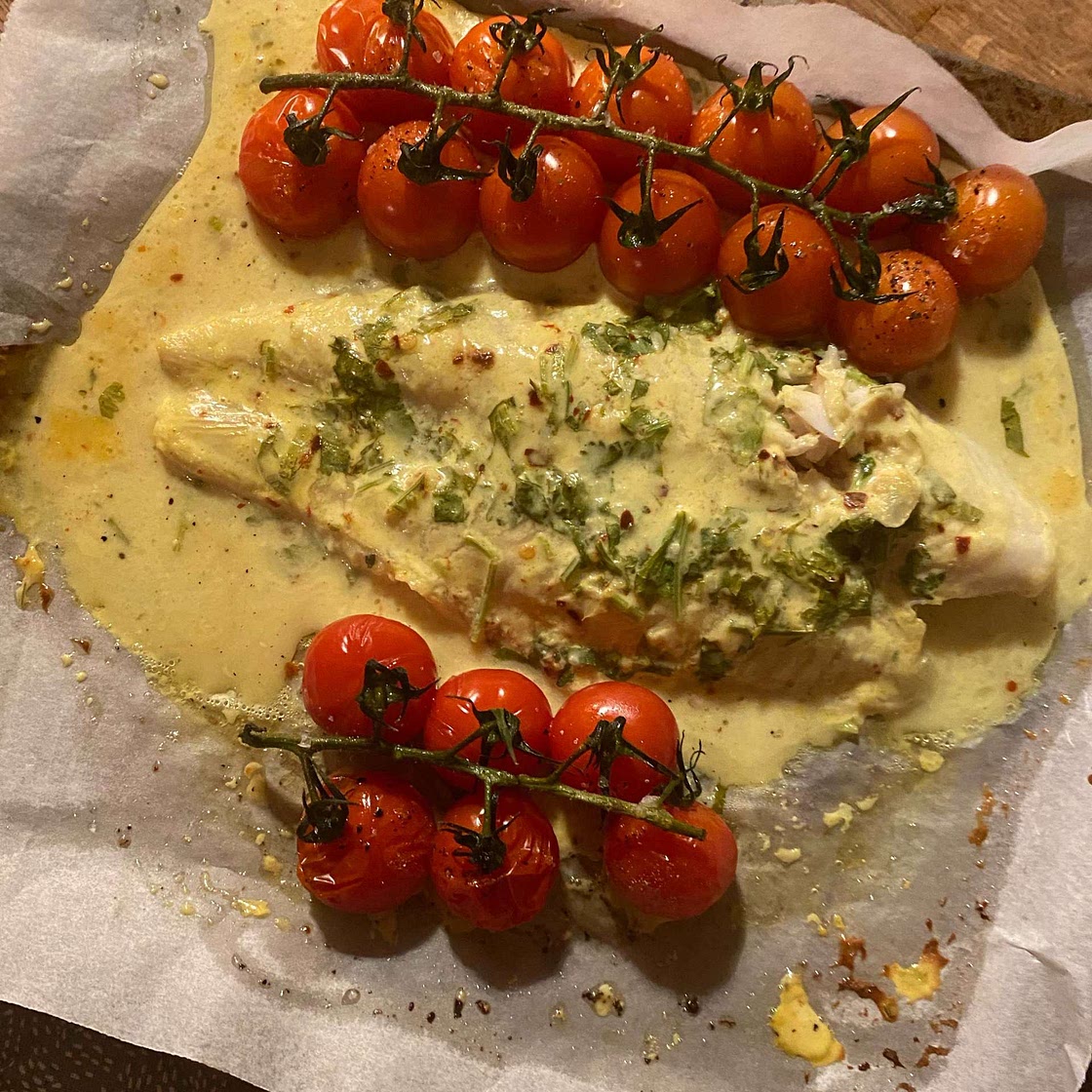 Coconut Fish and Tomato Bake