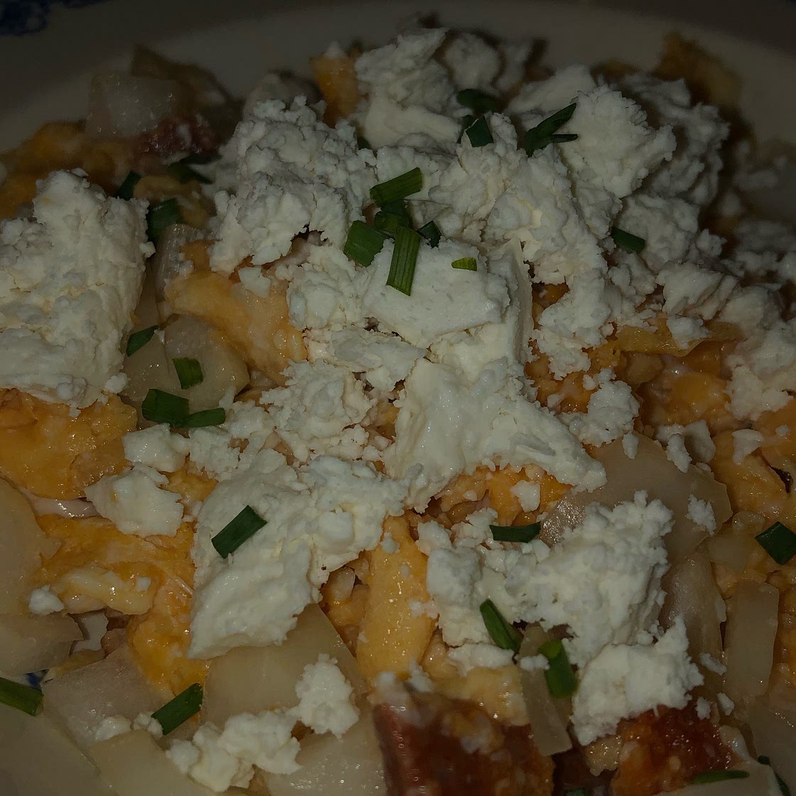 Cheese and onion eggs