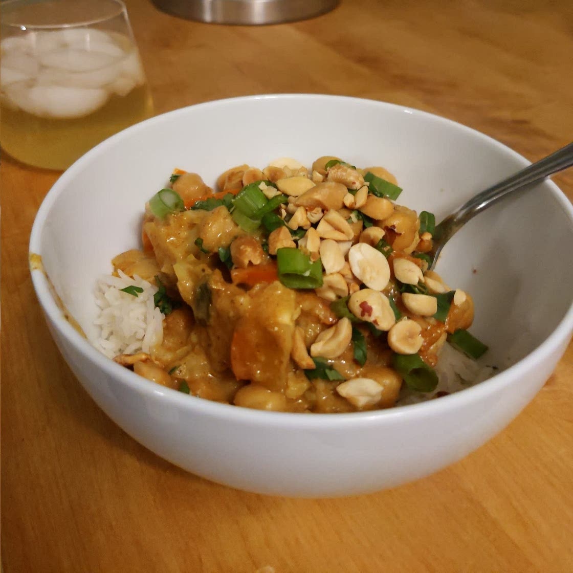 Thai Peanut Coconut Cauliflower Chickpea Curry