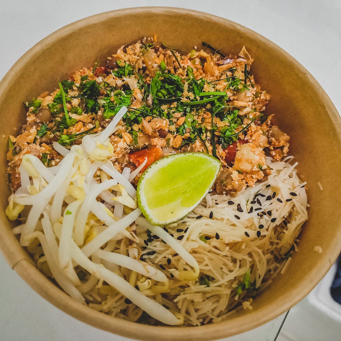 Thara's Garden Tomato, Lentil, Miso Dip with Vegetables Sticks & Rice Noodle Salad