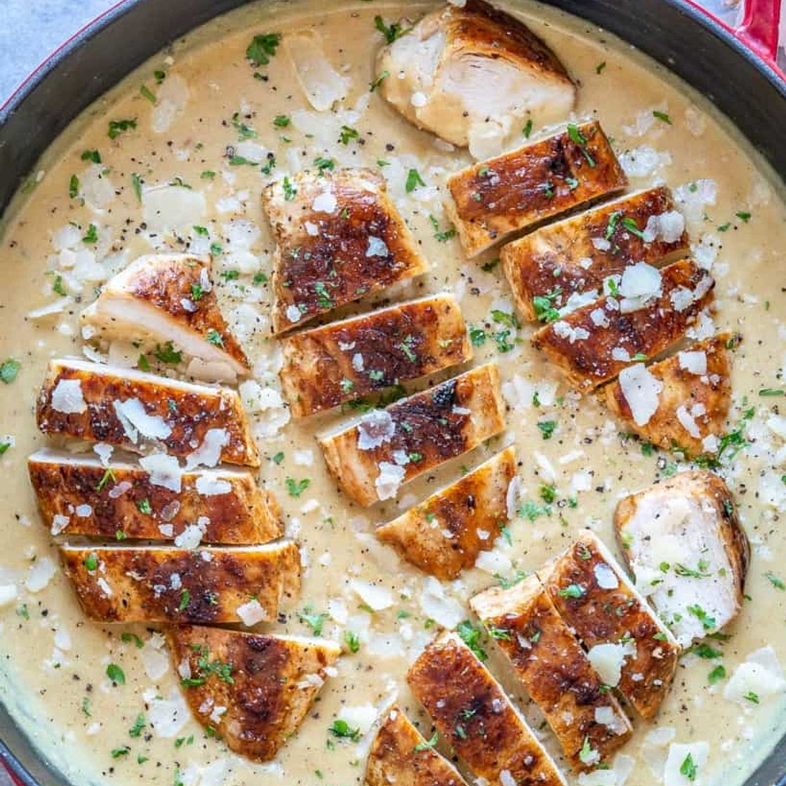 Στήθη κοτόπουλου με κονιάκ και παρμεζάνα [5/5]